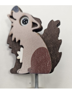 Matita in legno a tema lupo colore marrone